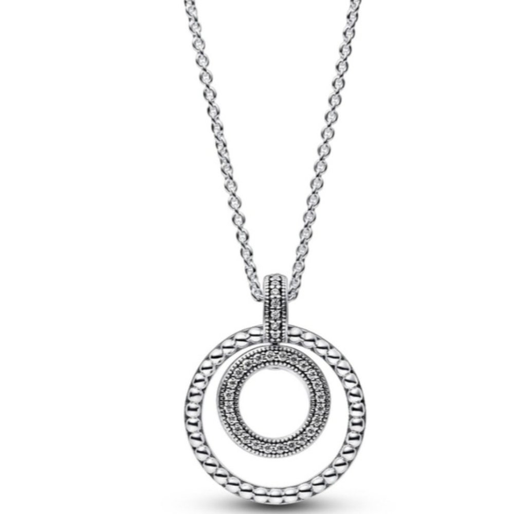 Pandora Signature Pavé & Beads Pendant & Necklace